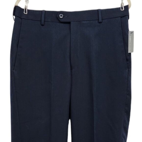 NWT Covington The Perfect Pant Flat Front Classic Fit Navy Blue Pants Mens 32X32 - Picture 2 of 10